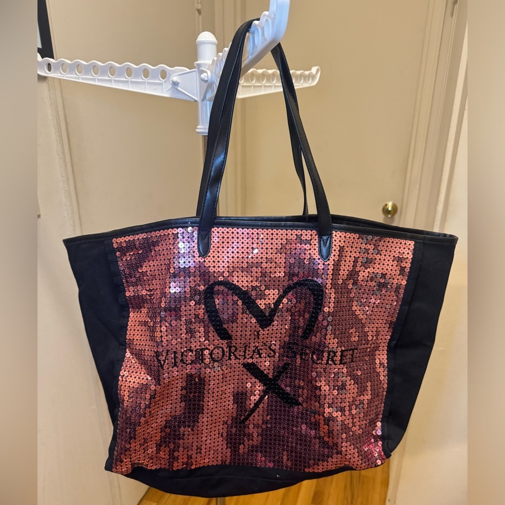 EUC Victoria's Secret Pink Sequin Tote Bag